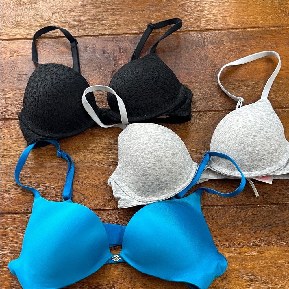 Women's Intimates Set - Black and Grey bras.  Blue NOT included.